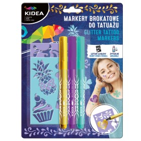 Markery dla dzieci do tatuażu z szablonami Kidea