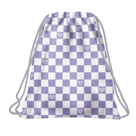 Worek obuwie Backup szachownica fiolet dziewczynka