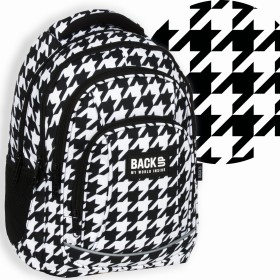 Plecak szkolny dla dziewczynki Back Up pipetka, czarno biały