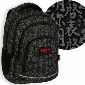 Plecak szkolny ergonomiczny dla chłopca Back Up – czarny z japońskimi literami