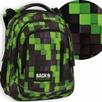 Plecak szkolny ergonomiczny dla chłopca Back Up – czarny gamingowy z zielonym