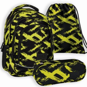 Zestaw szkolny dla chłopca 3w1 Back Up – plecak + piórnik + worek neonowy, 26 l