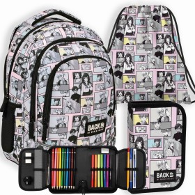 Zestaw szkolny dla dziewczynki 3w1 Back Up – plecak + piórnik z wyposażeniem + worek, Manga i Anime, 26 l