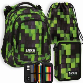 Zestaw 3w1 szkolny plecak piórnik z wyposażeniem i worek metasfera