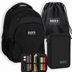 Zestaw szkolny dla chłopca 3w1 Back Up – plecak + piórnik + worek, czarny, duży