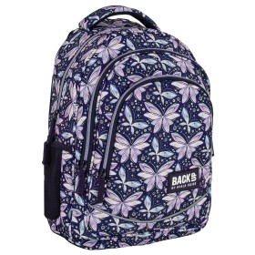 Plecak szkolny dla dziewczynki Back Up 26 l, motyle i wróżki, granatowy