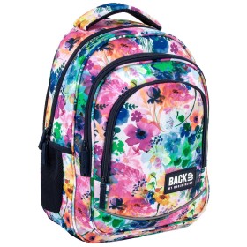 Plecak szkolny dla dziewczynki Back Up fioletowy, duże kwiaty 26 l