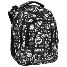 Plecak szkolny dla chłopca Back Up graffiti, street art, czarny, do pierwszej klasy