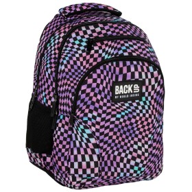 Plecak szkolny dla dziewczynki Back Up fioletowa szachownica, duży