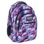 Plecak szkolny dla dziewczynki Back Up fioletowy, duże kwiaty 26 l
