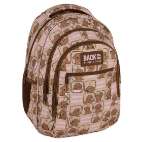 Plecak szkolny dla dziewczynki Back Up beżowy piesek, uroczy motyw, 26 l