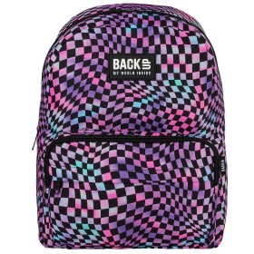 Plecak szkolny dla dziewczynki Back Up fioletowa szachownica