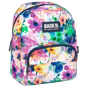 Plecak na wycieczkę dla dziewczynki Back Up fioletowy, duże kwiaty