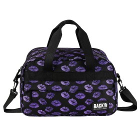 Torba podróżna Back Up – 40×20×25 cm, darmowy bagaż podręczny Ryanair/Wizz Air, fioletowa z brokatem