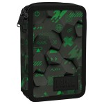 Piórnik szkolny z wyposażeniem Backup podwójny 3d czarny