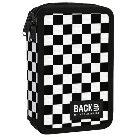 Piórnik szkolny z wyposażeniem Backup podwójny szachownica