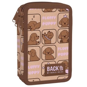 Piórnik szkolny z wyposażeniem Backup potrójny piesek beż