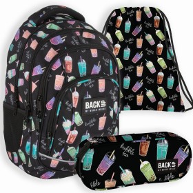 Zestaw szkolny dla dziewczynki 3w1 Back Up – plecak + piórnik + worek, bubble tea, 26 l