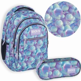 2W1PLECAK+PIÓRNIK BACKUP SZKOLNY BAŃKI MŁODZIEŻOWY BŁYSZCZĄCY NOWOCZESNY
