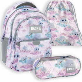 Zestaw szkolny dla dziewczynki 3w1 Back Up – plecak + pórnik + worek, kotki pastelowe, 24 l