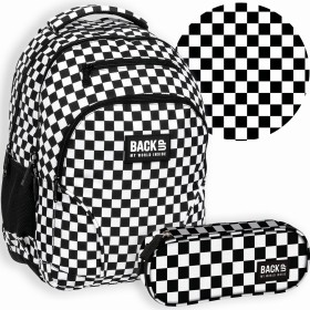 Zestaw szkolny 2 w1 Back Up – plecak + piórnik , szachownica kratka, duży