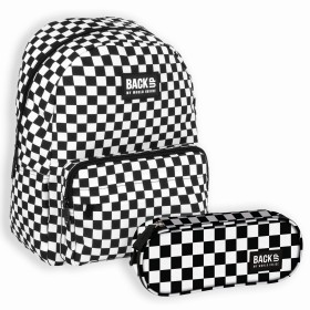 Zestaw szkolny 2w1 Back Up – plecak + piórnik, szachownica kratka, 26 l