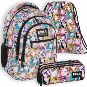 Zestaw szkolny dla dziewczynki 3w1 Back Up – plecak + pórnik + worek, motyw manga i anime, 26 l