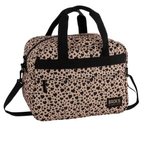 Torba podróżna BACKUP 40x30x20 kabinowa Ryanair Wizz Air panterka serca beżowa