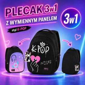Plecak szkolny dziewczęcy BackUP czarny