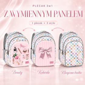 Plecak szkolny dziewczęcy BackUP pastelowa kratka
