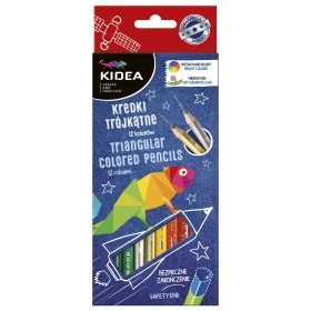 Kredki dla dzieci trójkątne 12 kolorów Kidea