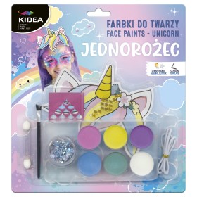 Farbki do twarzy zestaw unicorn Kidea