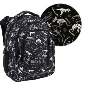 Plecak Back Up Szkolny R 114 Dinozury Czarny