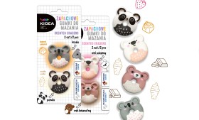 4 x gumki do mazania zapachowe panda koala miś Kidea