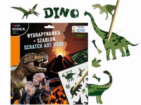 Kreatywne wydrapywanki z szablonami  dinozaury Kidea