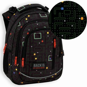 Plecak szkolny dla chłopca Back Up  czarny, gra pac-man, do pierwszej klasy