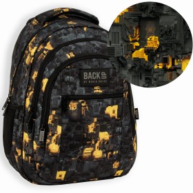 Plecak szkolny dla chłopca Back Up  czarny i żółty hologram 24 l