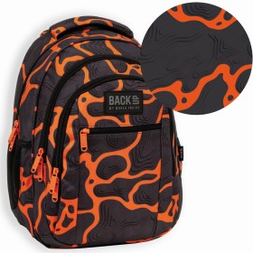 Plecak szkolny dla chłopca Back Up czarny z czerwoną lawą, wulkan  26l