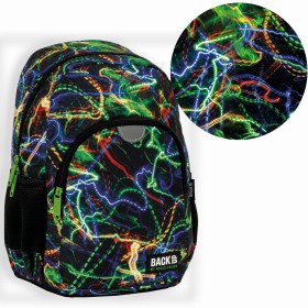 Plecak szkolny dla chłopca Back Up  czarny ze światłami laserów, 26 l