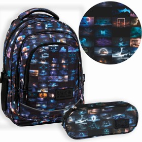 Zestaw szkolny dla dziewczynki 2w1 Back Up – plecak + pórnik fotki z podróży 26 l