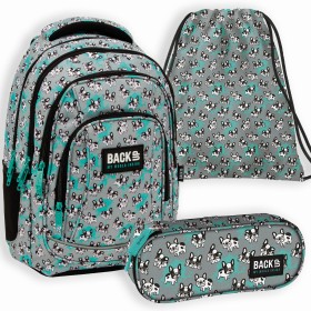 Zestaw szkolny dla dziewczynki 3w1 Back Up – plecak + pórnik + worek pies buldog, 26 l