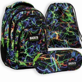 Zestaw szkolny dla chłopca 3w1 Back Up – plecak + pórnik + worek czarny ze światłami laserów 26 l