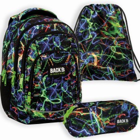 Zestaw szkolny dla chłopca 3w1 Back Up – plecak + piórnik + worek czarny ze światłami laserów 26 l