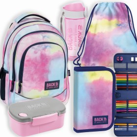 Zestaw szkolny dla chłopca 5w1 Back Up – plecak + pórnik + tęczowy, kolorowy  26 l